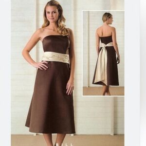 Bill Levkoff Chocolate A-Line corset dress